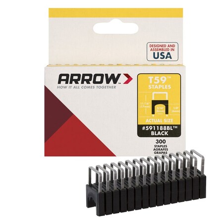Arrow CBLE STPLE BLK SS 5/16""W 591188BLSS